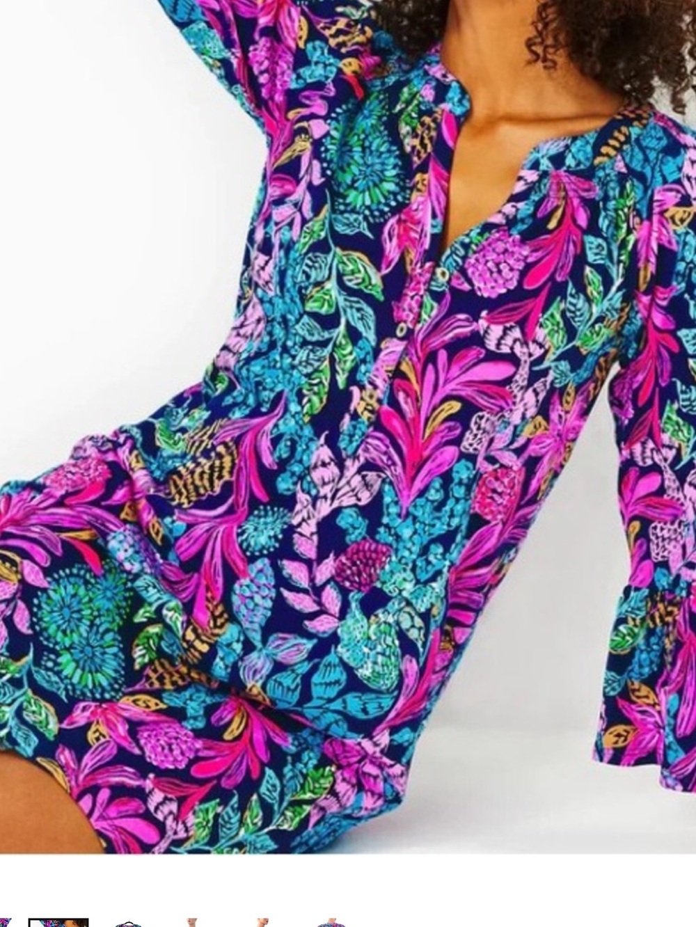 Lilly Pulitzer Norris Dress
Aegean Navy Calypso Coast Print
Size Med